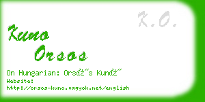 kuno orsos business card